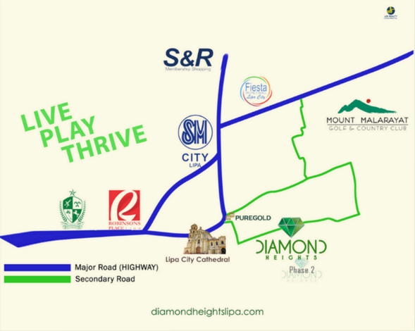 Diamond Heights Lipa Location Map